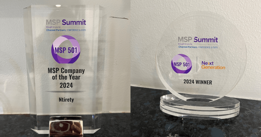 Image of Ntirety's MSP Company of the Year Award 2024